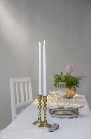Flamme Slim LED antikklys 2-pakning 38 cm - hvit - Belysning - Dekorasjonsbelysning - Dekorativ innendørsbelysning - Batteridrevne lys