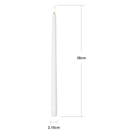 Flamme Slim LED antikklys 2-pakning 38 cm - hvit - Belysning - Dekorasjonsbelysning - Dekorativ innendørsbelysning - Batteridrevne lys