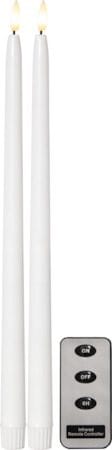 Flamme Slim LED antikklys 2-pakning 38 cm, hvit