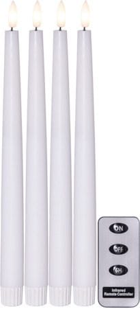 Flamme Slim LED-antikklys 4-pakning - hvit - Belysning - Dekorasjonsbelysning - Dekorativ innendørsbelysning - Batteridrevne lys