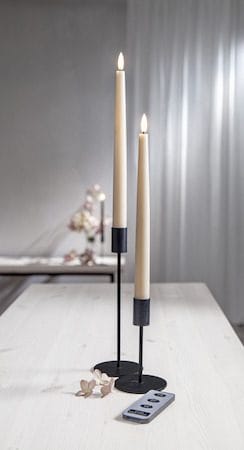 Flamme Slim LED-kronelys 2-pakning 28,5 cm - beige - Belysning - Dekorasjonsbelysning - Dekorativ innendørsbelysning - Batteridrevne lys