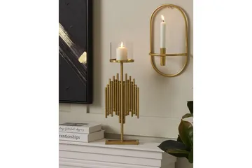 Ljusstake Beliani Nias 18x13x53 cm GOLD - Interiør - Lys & dufter - Lysestaker og lykter
