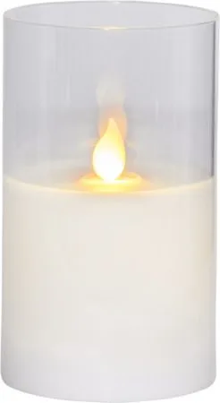 M-Twinkle LED-kubbelys 12,5 cm, transparent glass og hvit