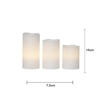 May LED-kubbelys 3-pakning 7,5 cm - marmorert hvit - Belysning - Dekorasjonsbelysning - Dekorativ innendørsbelysning - Batteridrevne lys