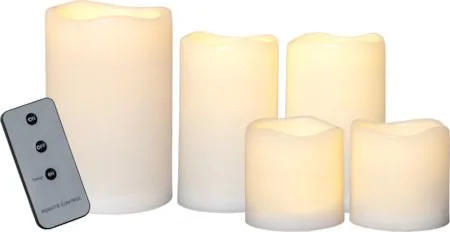 Paul sett med 5 LED-kubbelys 10 cm, elfenbenshvit