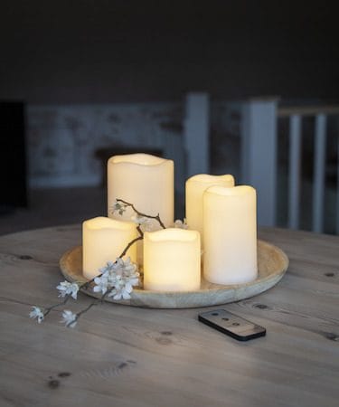 Paul sett med 5 LED-kubbelys 10 cm - elfenbenshvit - Belysning - Dekorasjonsbelysning - Dekorativ innendørsbelysning - Batteridrevne lys