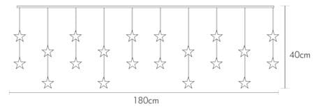 Star Curtain lysgardin 180 cm - transparent - Belysning - Dekorasjonsbelysning - Dekorativ innendørsbelysning - Lysslynge innendørs