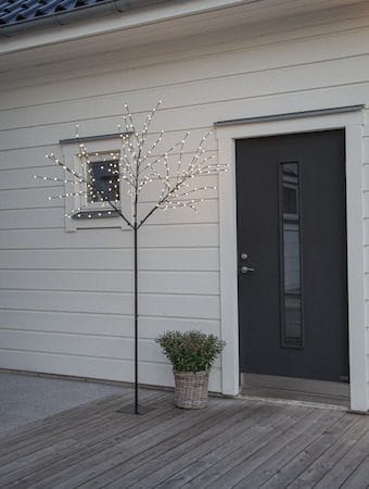 Albero dekorasjonstre med belysning 250 cm - svart med hvite lyspunkter - Belysning - Dekorasjonsbelysning - Dekorativ utendørsbelysning - Lyslenke utendørs