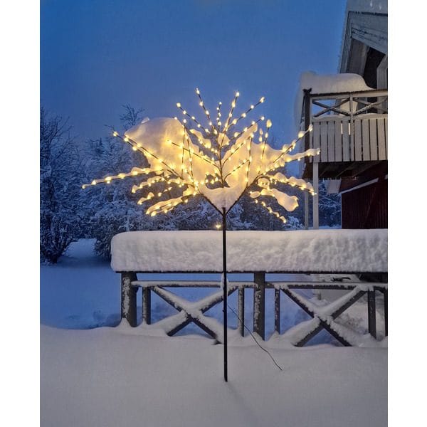Albero dekorasjonstre med belysning 250 cm - svart med hvite lyspunkter - Belysning - Dekorasjonsbelysning - Dekorativ utendørsbelysning - Lyslenke utendørs