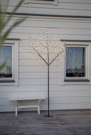 Albero dekorasjonstre med belysning 250 cm - svart med hvite lyspunkter - Belysning - Dekorasjonsbelysning - Dekorativ utendørsbelysning - Lyslenke utendørs