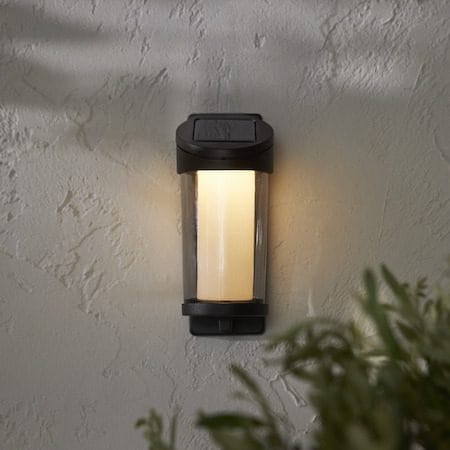 Alippa solcellevegglykt 8,5 cm - svart med røykfarget glass - Belysning - Dekorasjonsbelysning - Dekorativ utendørsbelysning - LED-belysning utendørs