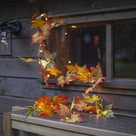 Autumn Girlander - Oransje høstfarger - Belysning - Dekorasjonsbelysning - Dekorativ utendørsbelysning - Lyslenke utendørs
