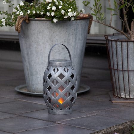 Flame solcellelykt 15 cm - grå - Belysning - Dekorasjonsbelysning - Dekorativ utendørsbelysning - LED-belysning utendørs