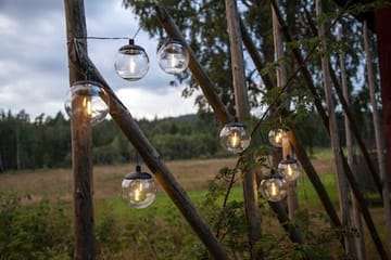 Globe solcellelysslynge 10 cm - svart og transparent - Belysning - Dekorasjonsbelysning - Dekorativ utendørsbelysning - LED-belysning utendørs