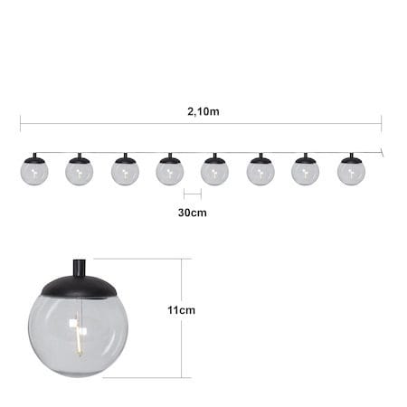 Globe solcellelysslynge 10 cm - svart og transparent - Belysning - Dekorasjonsbelysning - Dekorativ utendørsbelysning - LED-belysning utendørs