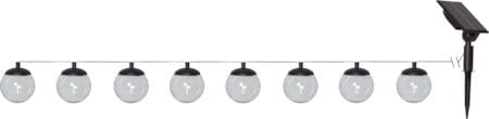 Globe solcellelysslynge 10 cm - svart og transparent - Belysning - Dekorasjonsbelysning - Dekorativ utendørsbelysning - LED-belysning utendørs