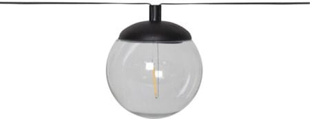 Globe solcellelysslynge 10 cm - svart og transparent - Belysning - Dekorasjonsbelysning - Dekorativ utendørsbelysning - LED-belysning utendørs