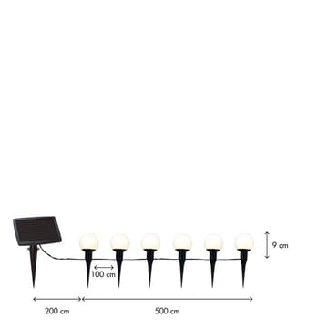 Globus solcellelysslynge 500 cm - hvit - Belysning - Dekorasjonsbelysning - Dekorativ utendørsbelysning - LED-belysning utendørs
