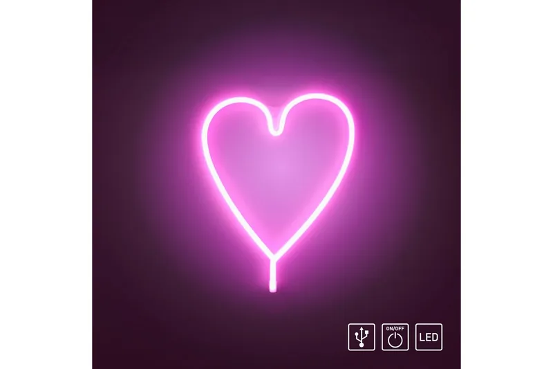 Neon-Heart Just Light Dekorativ Lampe - Belysning - Dekorasjonsbelysning - Dekorativ utendørsbelysning - Lysnett