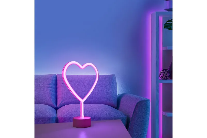 Neon-Heart Just Light Dekorativ Lampe - Belysning - Dekorasjonsbelysning - Dekorativ utendørsbelysning - Lysnett