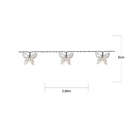 Papillon solcellelysslynge - transparent - Belysning - Dekorasjonsbelysning - Dekorativ utendørsbelysning - Lyslenke utendørs