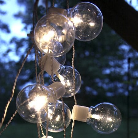 Partaj lysslynge - transparent med hvit kabel - Belysning - Dekorasjonsbelysning - Dekorativ utendørsbelysning - Lyslenke utendørs