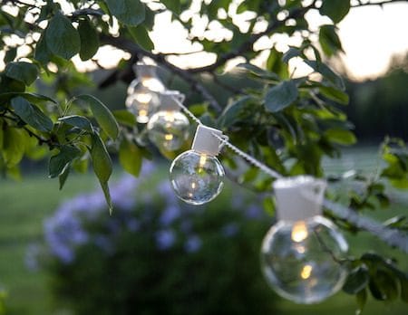 Partaj lysslynge - transparent med hvit kabel - Belysning - Dekorasjonsbelysning - Dekorativ utendørsbelysning - Lyslenke utendørs