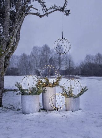 Sphere utendørsdekorasjon med belysning 30 cm - Svart - Belysning - Dekorasjonsbelysning - Dekorativ utendørsbelysning - Lyslenke utendørs