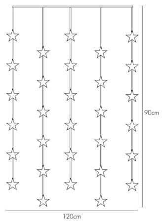 Star Curtain lysgardin 90 cm - transparent - Belysning - Dekorasjonsbelysning - Dekorativ utendørsbelysning - Lysnett