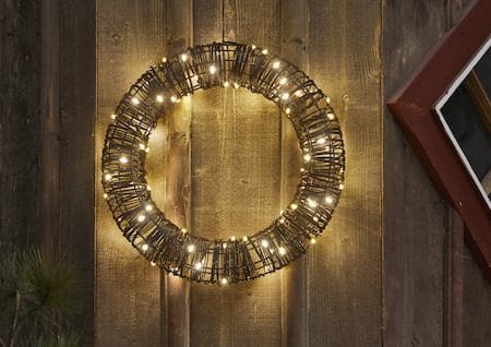 Vicke Wreath utendørs dekorasjonsbelysning 40 cm - brun - Belysning - Dekorasjonsbelysning - Dekorativ utendørsbelysning - Lyslenke utendørs