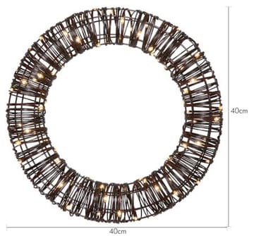 Vicke Wreath utendørs dekorasjonsbelysning 40 cm - brun - Belysning - Dekorasjonsbelysning - Dekorativ utendørsbelysning - Lyslenke utendørs