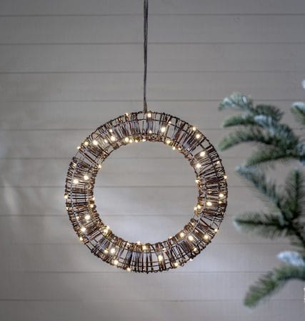 Vicke Wreath utendørs dekorasjonsbelysning 40 cm - brun - Belysning - Dekorasjonsbelysning - Dekorativ utendørsbelysning - Lyslenke utendørs