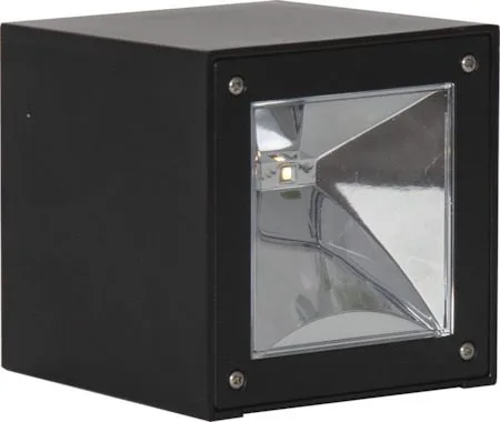 Wally Cube solcellevegglykt 10 cm, svart