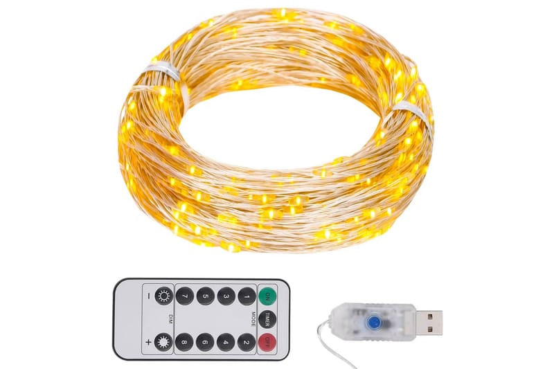LED-strenglys med 150 lysdioder varmhvit 15 m - Lysslynge innendørs - Lysslynge barnerom - Dekorasjonsbelysning
