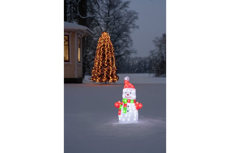 Snømann akryl 50cm 88 LED Transparent - Konstsmide - Dekorasjonsbelysning - Dekorativ innendørsbelysning
