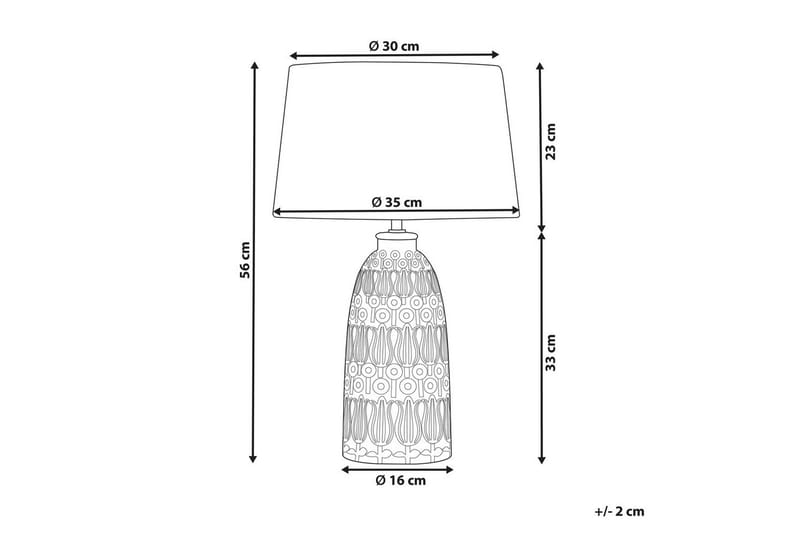 Azzurvi Bordlampe 56 cm E27 - Rosa/Hvit - Belysning - Innendørsbelysning & Lamper - Bordlampe
