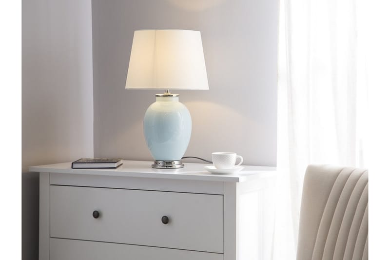 Bordlampe Brenta 34 cm - Blå - Bordlampe - Vinduslampe på fot - Lamper gang - Nattbordslampe stående - Vinduslampe