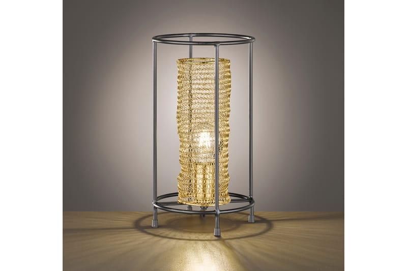 Bordlampe Clare - Gull - Bordlampe - Vinduslampe på fot - Lamper gang - Nattbordslampe stående - Trådlampe - Vinduslampe