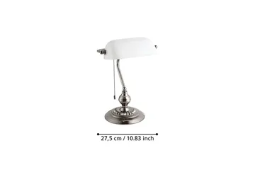 Bordlampe Eglo Banker Nickel Hvit - Hvit - Belysning - Innendørsbelysning & Lamper - Bordlampe - Skrivebordslampe & kontorlampe