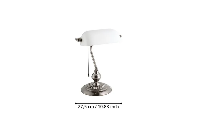 Bordlampe Eglo Banker Nickel Hvit - Hvit - Belysning - Innendørsbelysning & Lamper - Bordlampe - Skrivebordslampe & kontorlampe