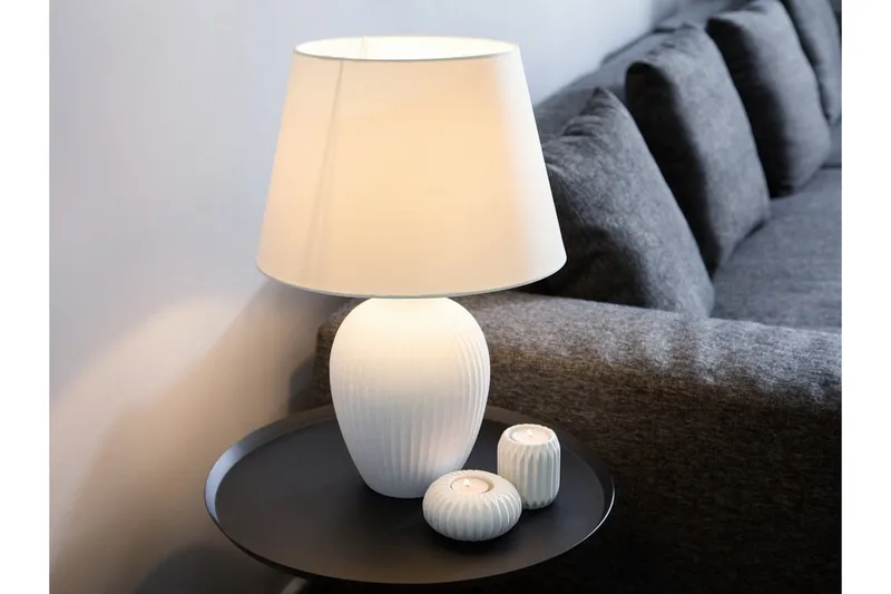 Bordlampe Fergus 33 cm, Hvit