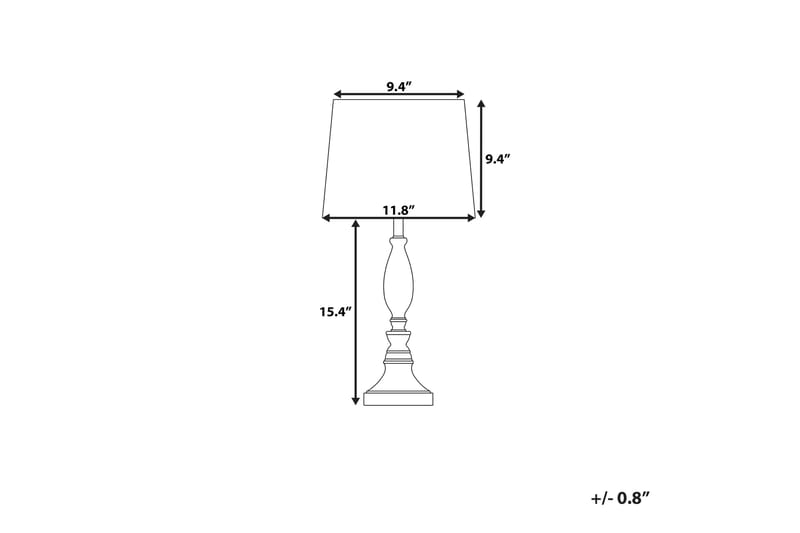 Bordlampe Hodmo 30 cm - Hvit - Bordlampe - Vinduslampe på fot - Lamper gang - Nattbordslampe stående - Vinduslampe