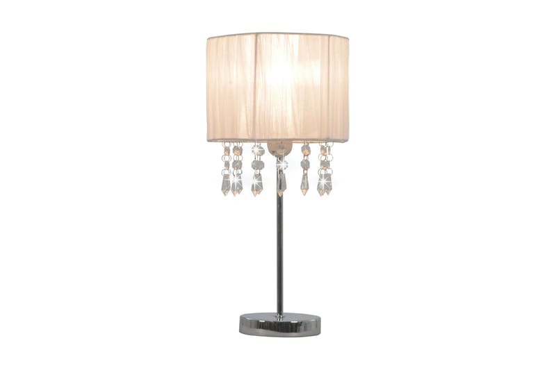 Bordlampe hvit rund E27 - Hvit - Bordlampe - Vinduslampe på fot - Lamper gang - Nattbordslampe stående - Vinduslampe