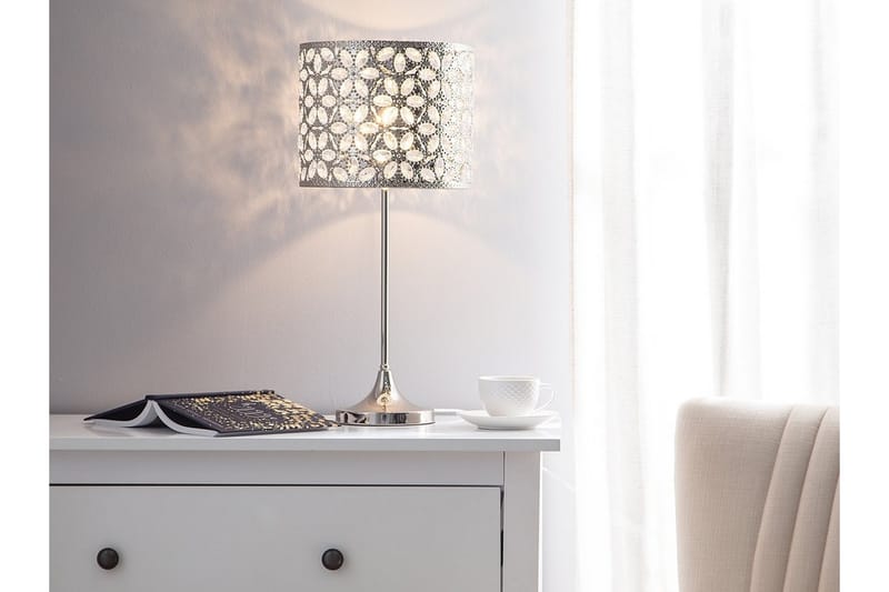 Bordlampe Sajo L 26 cm - Sølv - Vinduslampe - Bordlampe - Vinduslampe på fot - Nattbordslampe stående - Lamper gang