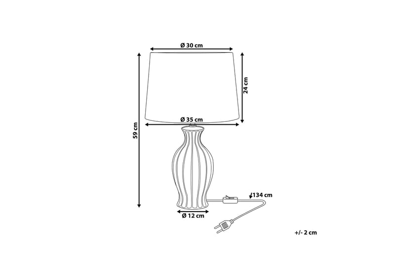 Bordlampe Samina 35 cm - Grønn - Bordlampe