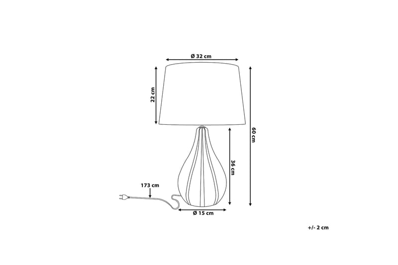 Bordlampe Santee 32 cm - Hvit - Bordlampe - Vinduslampe på fot - Lamper gang - Nattbordslampe stående - Vinduslampe