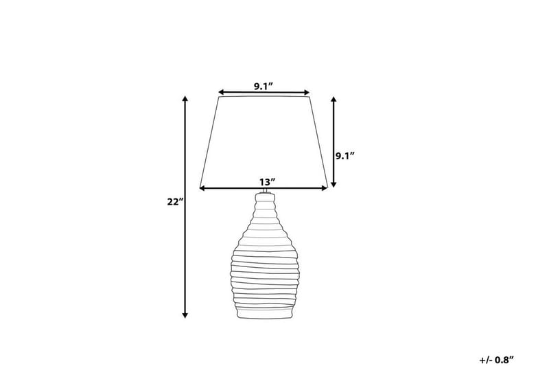 Bordlampe Tormes 33 cm - Hvit - Bordlampe - Vinduslampe på fot - Lamper gang - Nattbordslampe stående - Vinduslampe