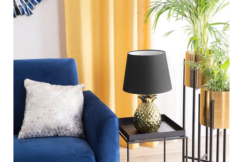 Bordlampe Pineapple 32 cm - Gull - Vinduslampe - Bordlampe - Vinduslampe på fot - Nattbordslampe stående - Lamper gang