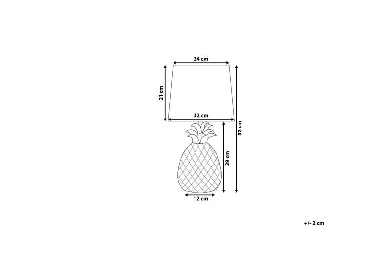 Bordlampe Pineapple 32 cm - Gull - Bordlampe - Vinduslampe på fot - Lamper gang - Nattbordslampe stående - Vinduslampe