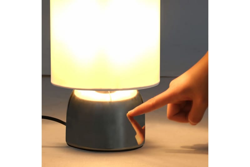 Bordlamper 2 stk berøringsknapp hvit E14 - Bordlampe - Vinduslampe på fot - Lamper gang - Nattbordslampe stående - Vinduslampe